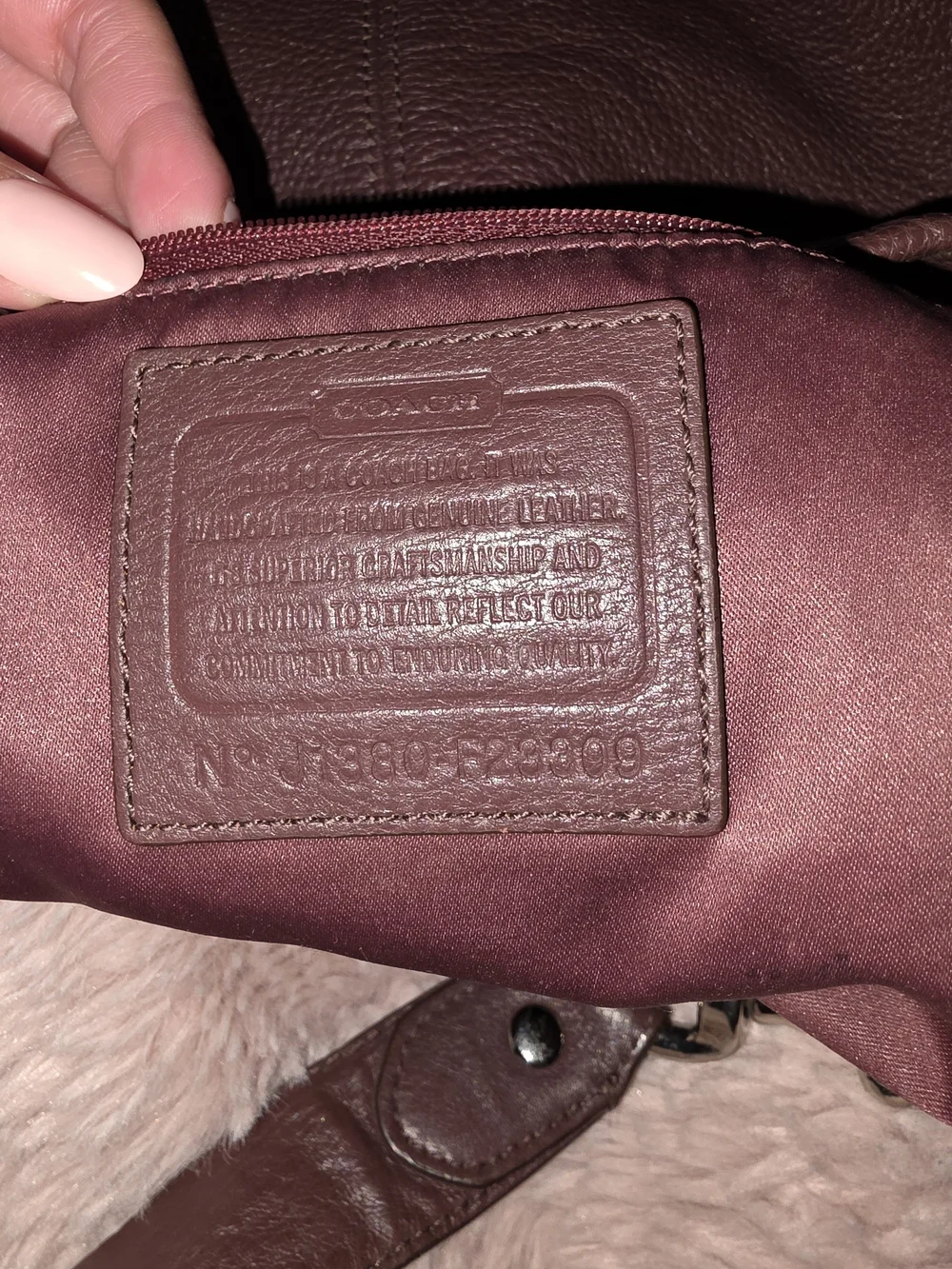 Coach Hobo Bag in Dusty Rose with Tassel